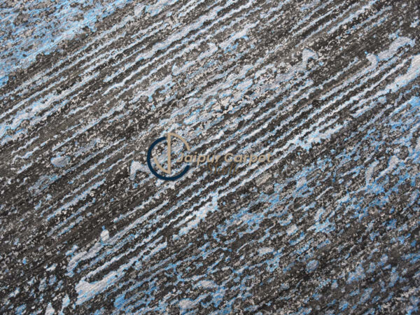 Gray to Sky Blue Ombre Wool Rug – Custom Sizes Available - Image 4
