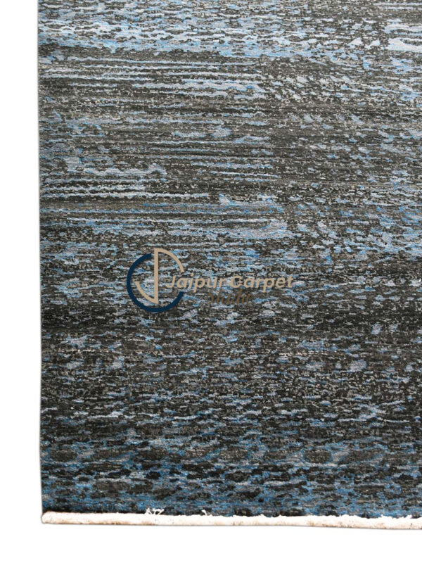 Gray to Sky Blue Ombre Wool Rug – Custom Sizes Available - Image 3