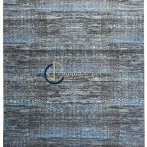 Gray to Sky Blue Ombre Wool Rug – Custom Sizes Available