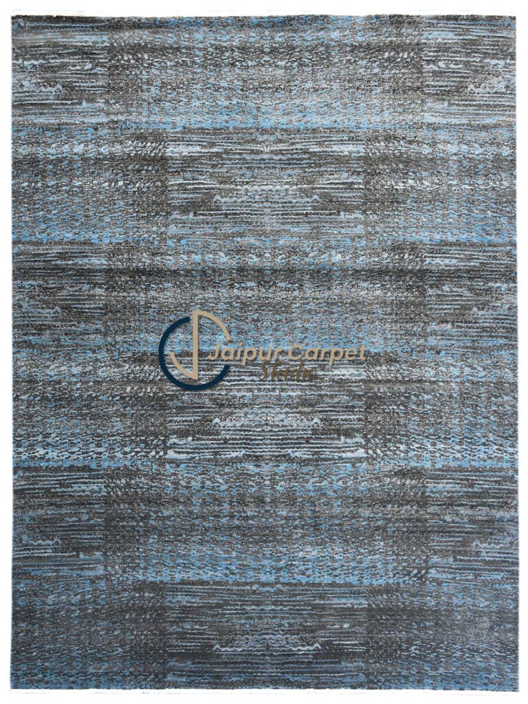 Gray to Sky Blue Ombre Wool Rug – Custom Sizes Available