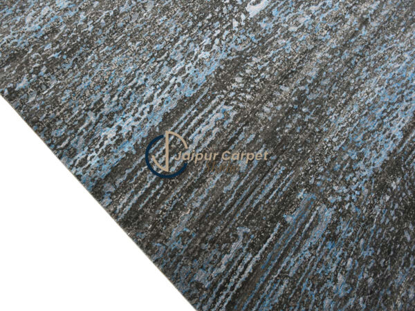 Gray to Sky Blue Ombre Wool Rug – Custom Sizes Available - Image 6