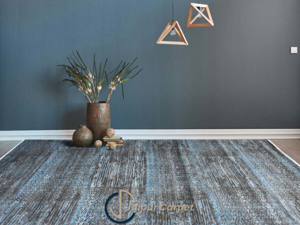 Gray to Sky Blue Ombre Wool Rug – Custom Sizes Available - Image 2