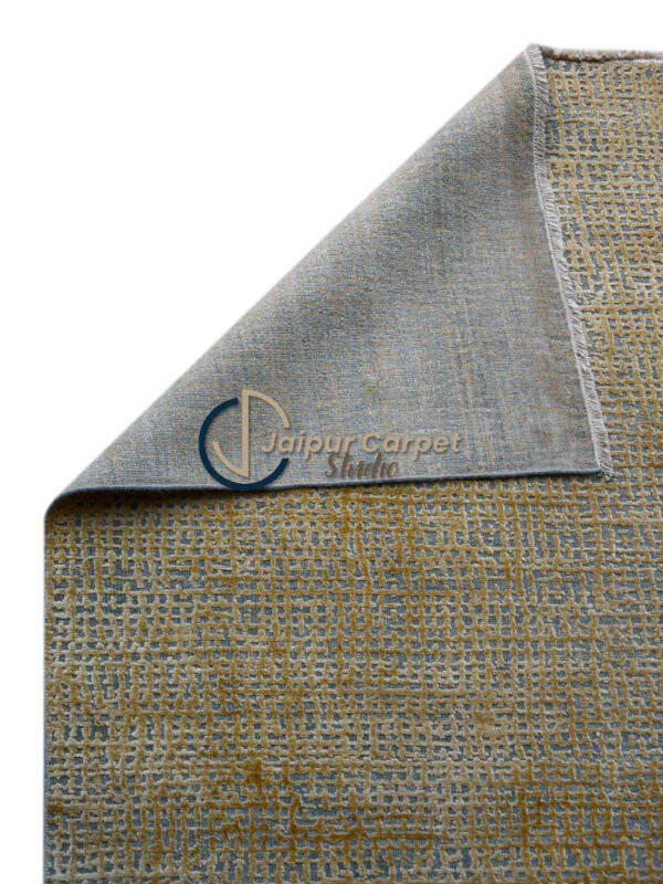Modern Textured Wool Carpet – Yellow and Gray Accents - Image 7