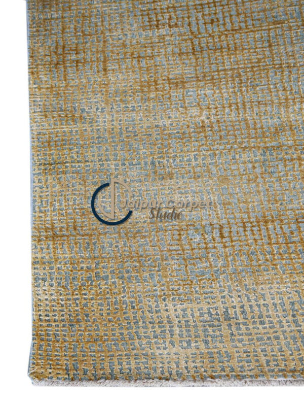 Modern Textured Wool Carpet – Yellow and Gray Accents - Image 4