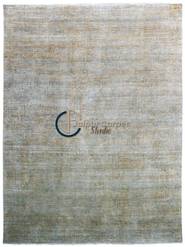 Modern Textured Wool Carpet – Yellow and Gray Accents