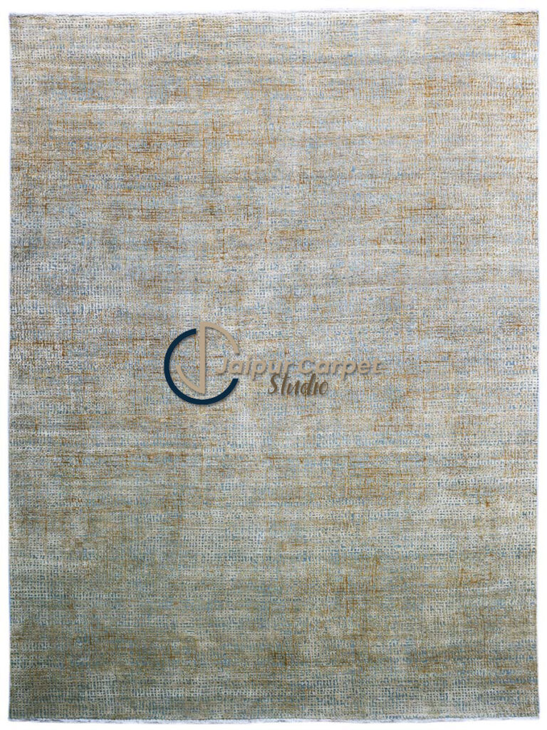 Modern Textured Wool Carpet – Yellow and Gray Accents