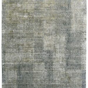 Luxury Handwoven Olive Grid Rug – Modern Textured Weave for Elegant Interiors