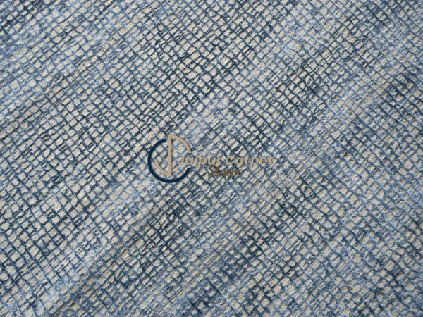 Cerulean Fusion – Handwoven Modern Blue Texture Rug - Image 4