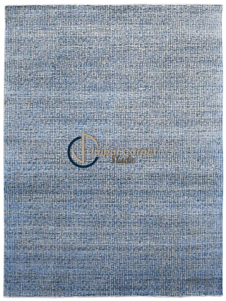 Cerulean Fusion – Handwoven Modern Blue Texture Rug