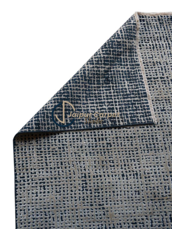 Dark Grey Textured Wool Premium Quality Rug - Image 6