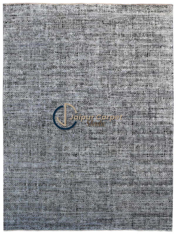 Dark Grey Textured Wool Premium Quality Rug