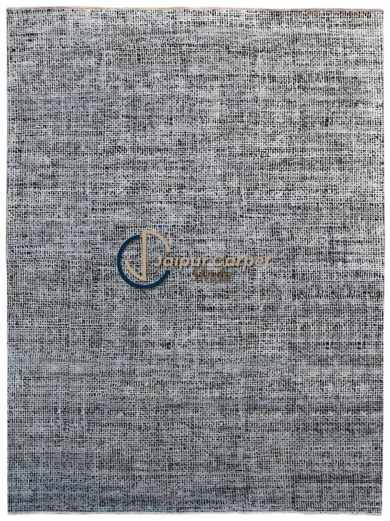 Dark Grey Textured Wool Premium Quality Rug