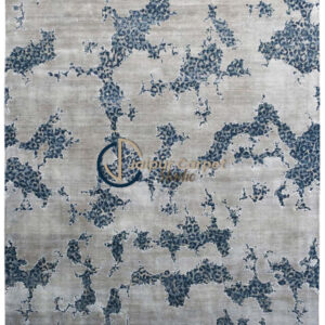 Glacial Mist Melted Ice Textured Premium Wool Rug
