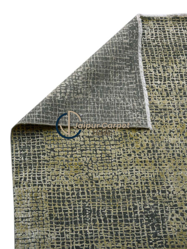 Luxury Handwoven Olive Grid Rug – Modern Textured Weave for Elegant Interiors - Image 7