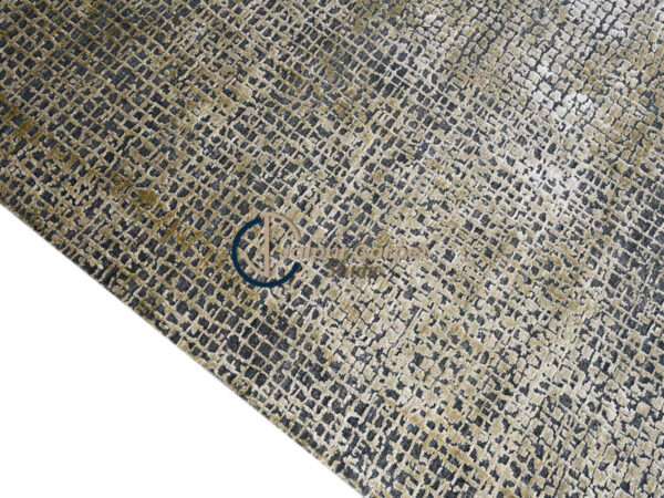 Luxury Handwoven Olive Grid Rug – Modern Textured Weave for Elegant Interiors - Image 5