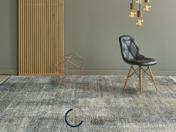 Luxury Handwoven Olive Grid Rug – Modern Textured Weave for Elegant Interiors - Image 2