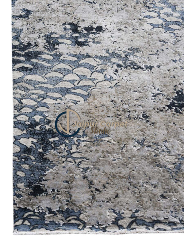 Misty Waves Luxury Area Rug – Abstract Blue & Gray Designer Carpet - Image 3