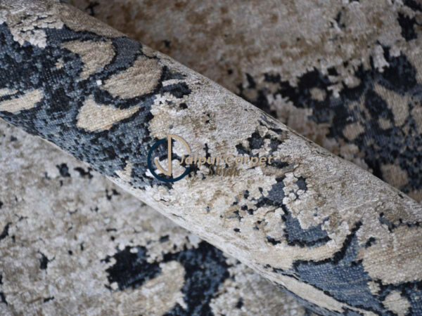 Misty Waves Luxury Area Rug – Abstract Blue & Gray Designer Carpet - Image 5