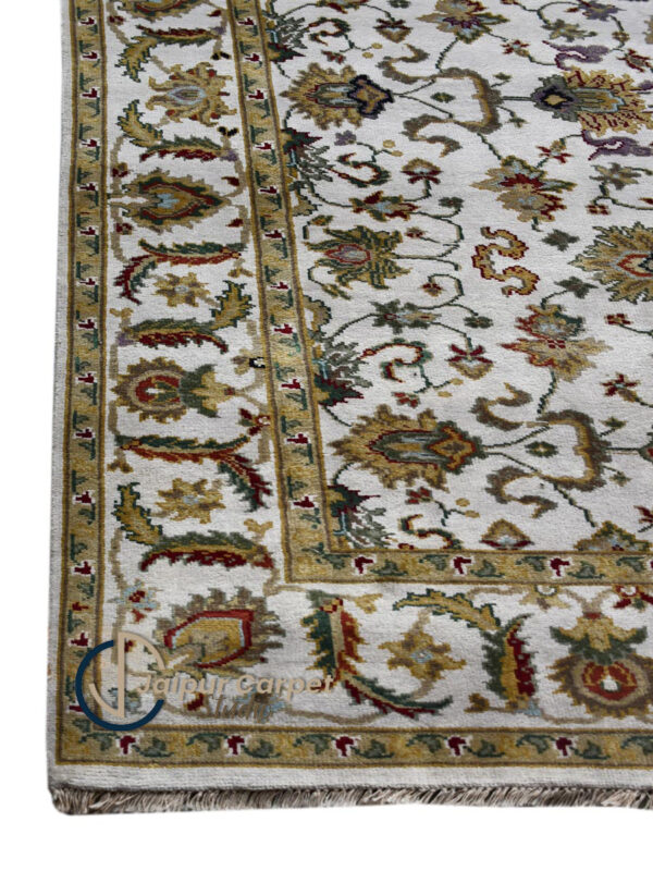 Persian Essence – Handwoven Natural Wool Rug in Classic White - Image 6