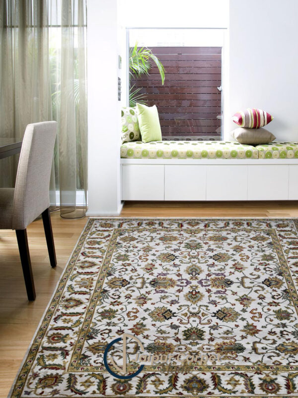 Persian Essence – Handwoven Natural Wool Rug in Classic White - Image 2