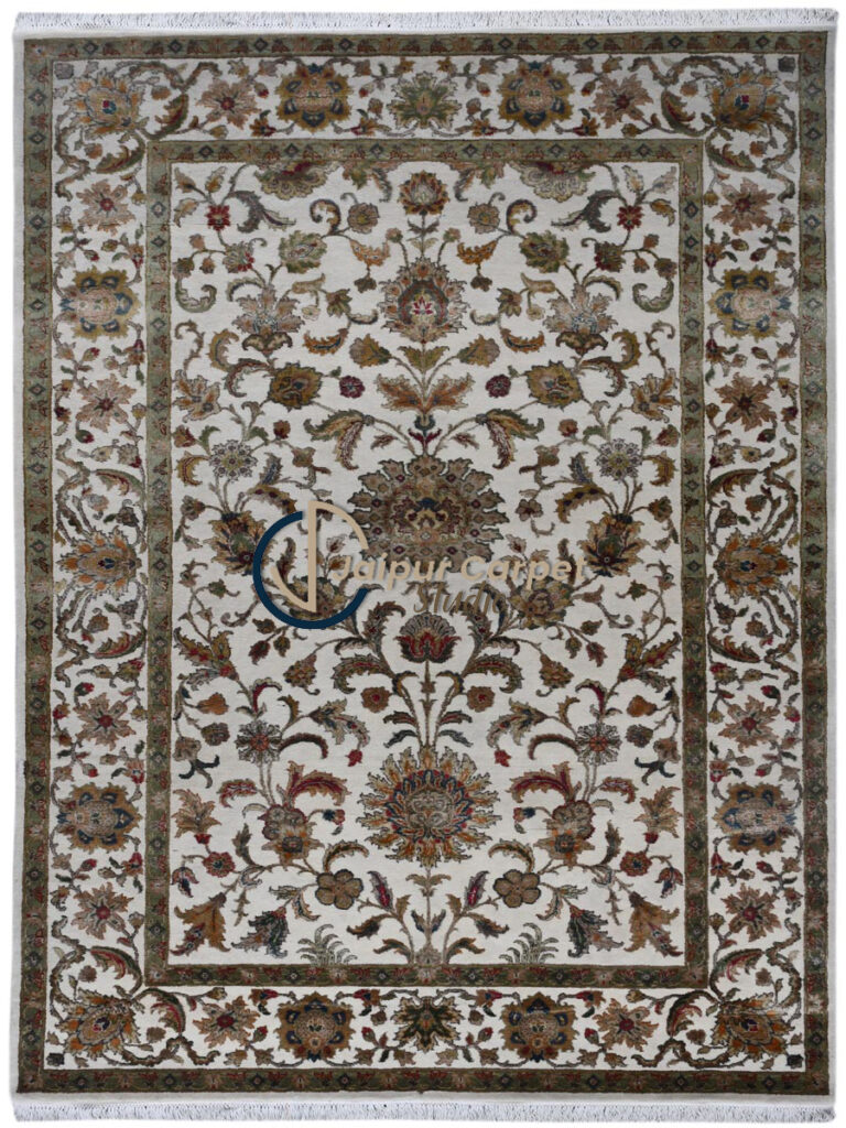 Taj Majesty – Hand-Carved Wool Silk Rug Inspired by Taj Mahal