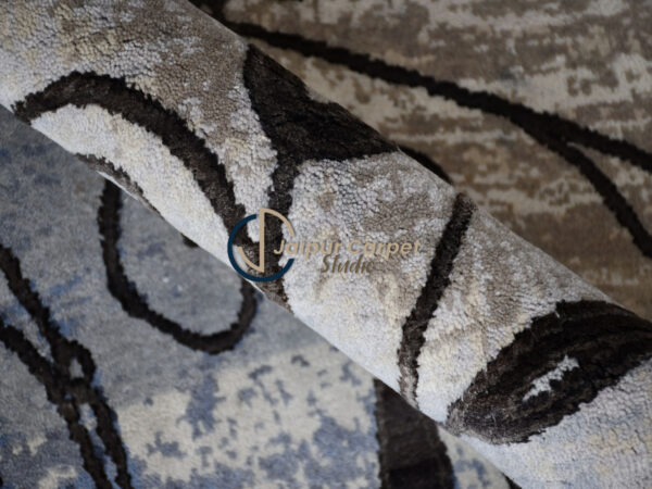 Ethereal Vine – Handcrafted Wool-Silk Rug with Embossed Elegance - Image 5