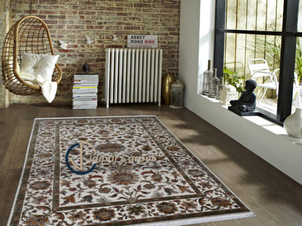 Taj Majesty – Hand-Carved Wool Silk Rug Inspired by Taj Mahal - Image 2