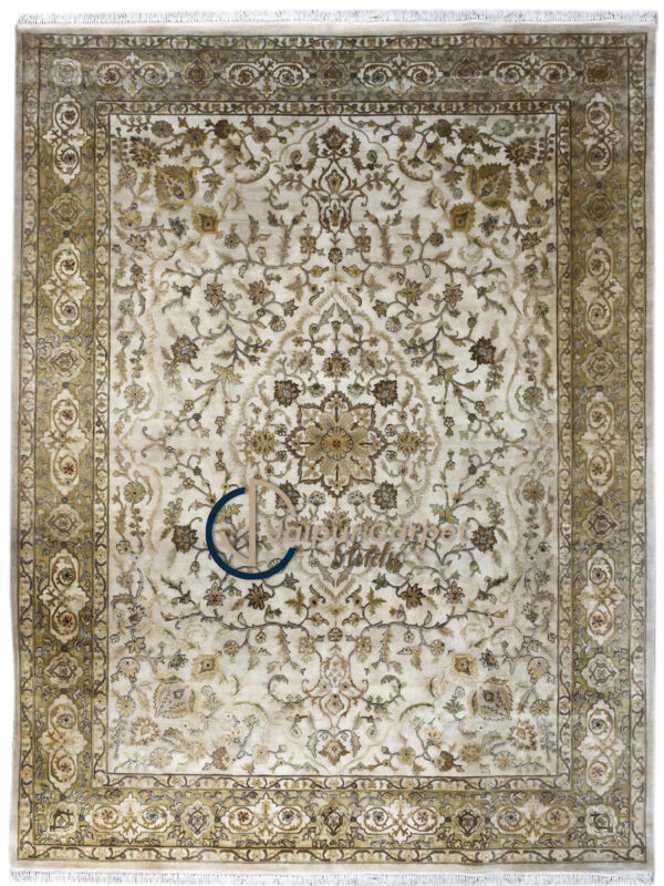 Regal Ivory Garden Rug – A Floral Symphony