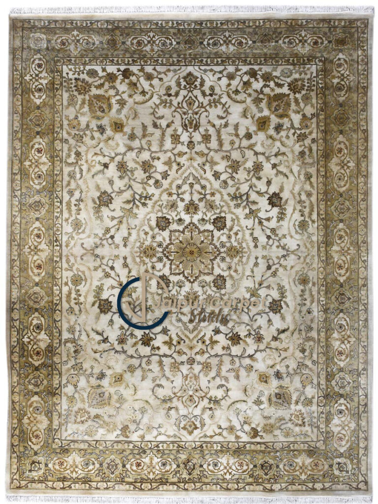 Regal Ivory Garden Rug – A Floral Symphony