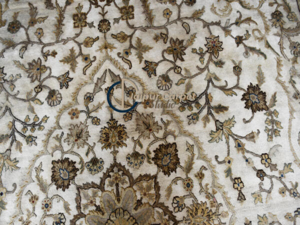 Regal Ivory Garden Rug – A Floral Symphony - Image 3