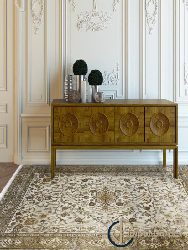 Regal Ivory Garden Rug – A Floral Symphony - Image 2