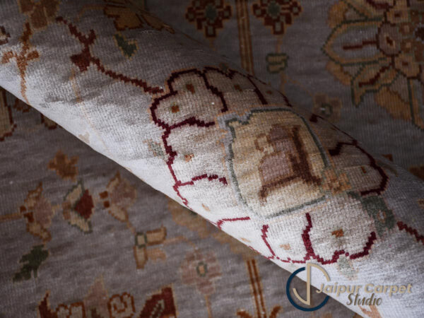 Imperial Serenity - Hand-Knotted Ziegler Rug in Sky & Sand. - Image 6