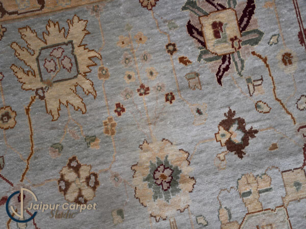 Imperial Serenity - Hand-Knotted Ziegler Rug in Sky & Sand. - Image 5
