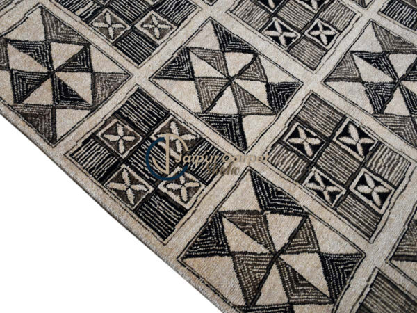 Graphite Mosaic – Handcrafted Wool Rug with Geometric Charm - Image 6