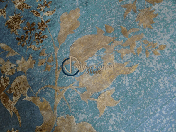 Sapphire Mirage – Hand-Knotted Modern Rug in Blue & Gold - Image 3