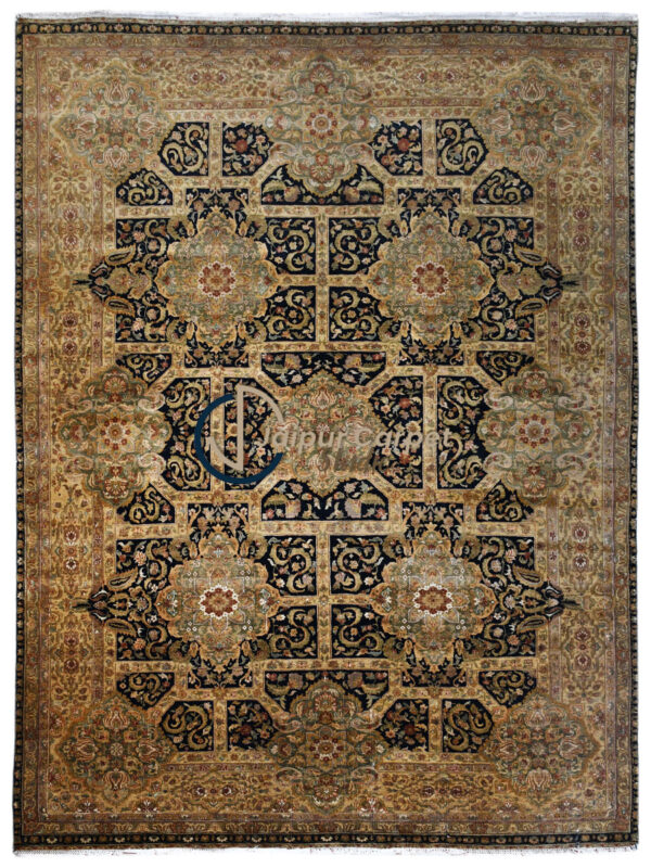 Heritage Bloom – Hand-Knotted Persian Wool Rug with Royal Elegance