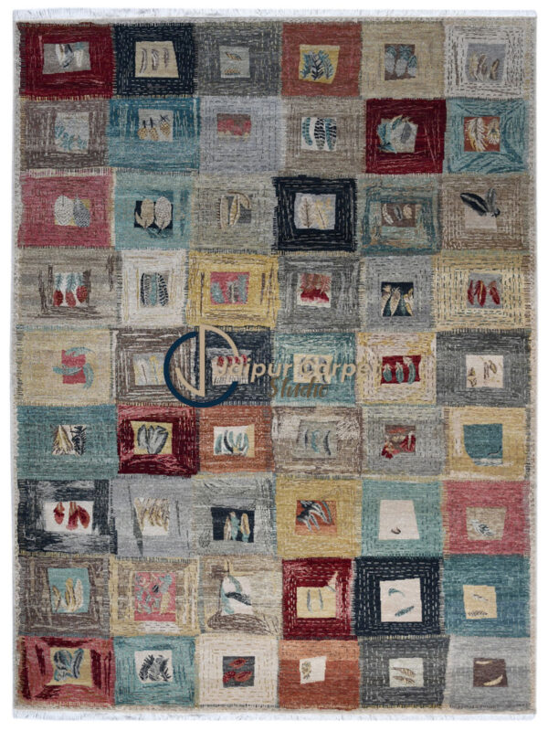 Harmonic Mosaic – Hand-Knotted Multicolor Wool Rug