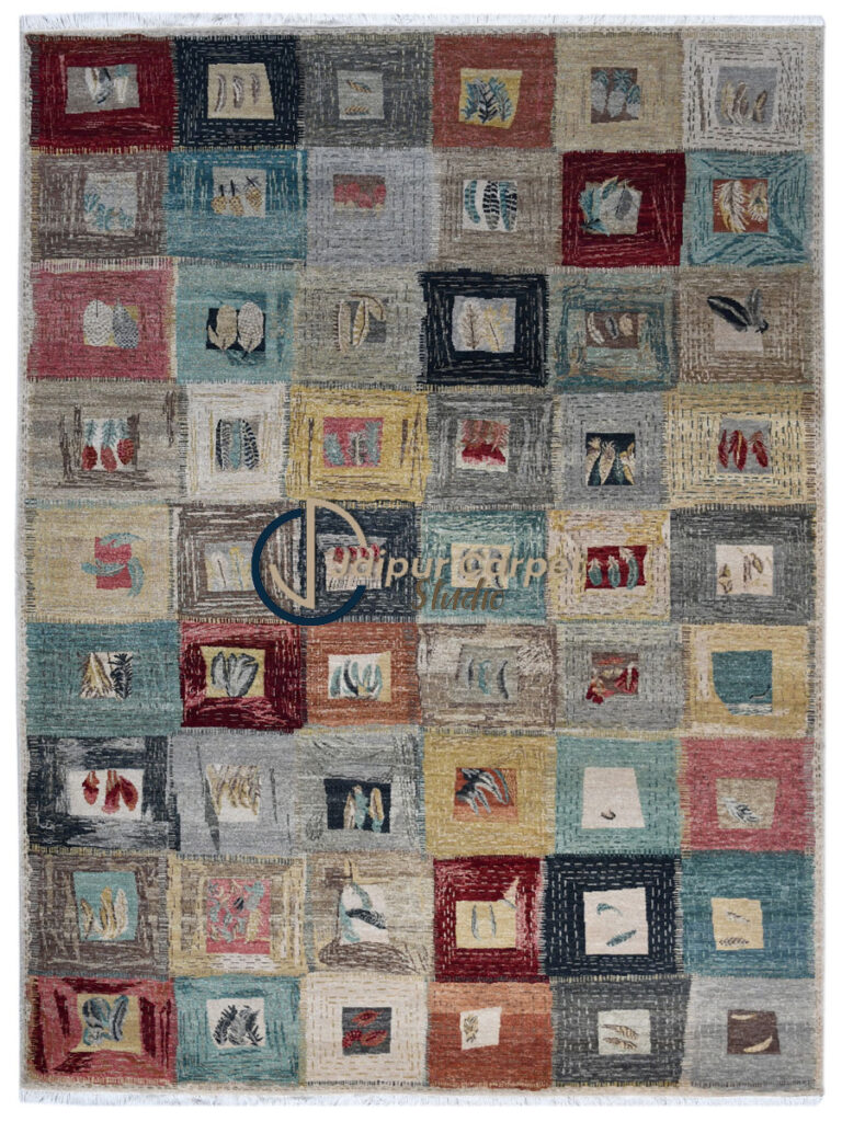 Harmonic Mosaic – Hand-Knotted Multicolor Wool Rug