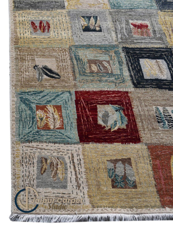 Harmonic Mosaic – Hand-Knotted Multicolor Wool Rug - Image 3