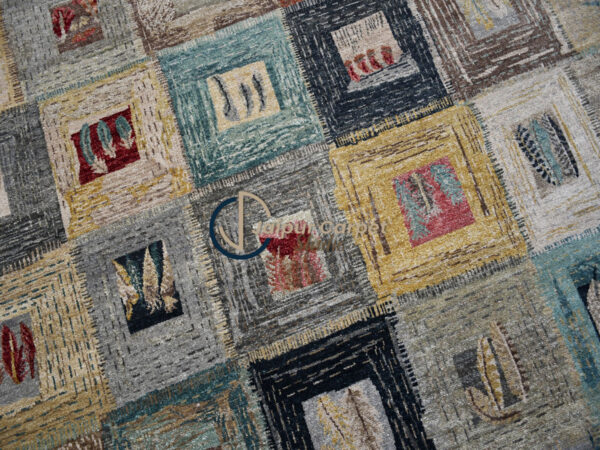 Harmonic Mosaic – Hand-Knotted Multicolor Wool Rug - Image 5