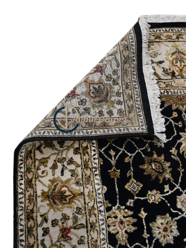 Midnight Mughal Floral Rug – Black Elegance Redefined - Image 7
