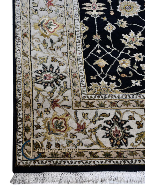 Midnight Mughal Floral Rug – Black Elegance Redefined - Image 5