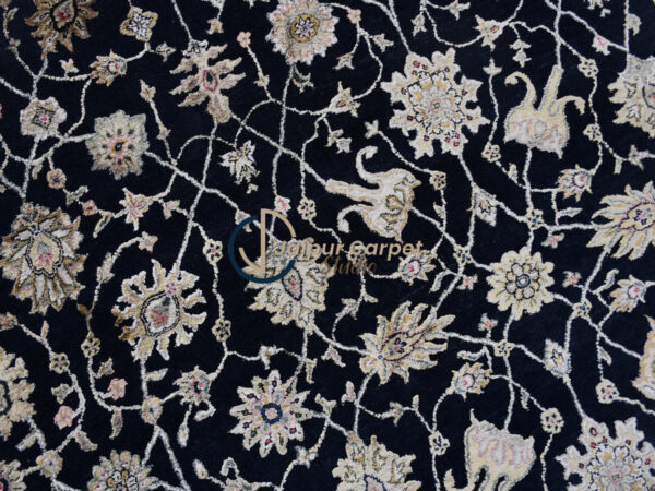 Midnight Mughal Floral Rug – Black Elegance Redefined - Image 3