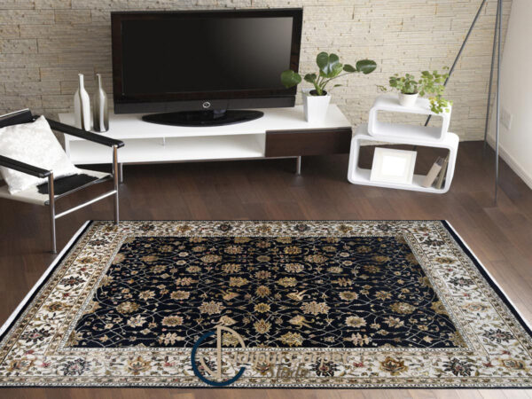 Midnight Mughal Floral Rug – Black Elegance Redefined - Image 2