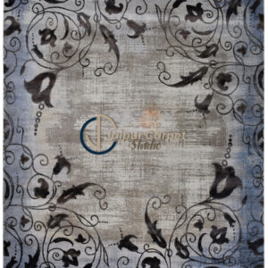 Ethereal Vine – Handcrafted Wool-Silk Rug with Embossed Elegance