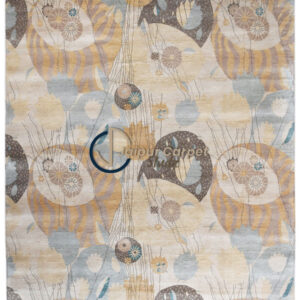 Whimsical Botanica Silk Rug – Abstract Floral Allure