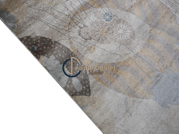 Whimsical Botanica Silk Rug – Abstract Floral Allure - Image 6