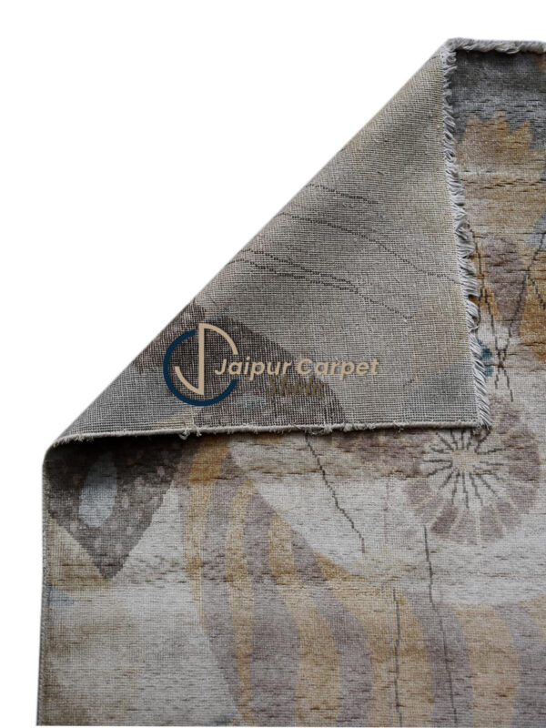 Whimsical Botanica Silk Rug – Abstract Floral Allure - Image 7