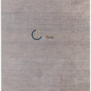 Ethereal Gray Symphony – Hand-Knotted Wool Silk Carpet of Minimal Elegance