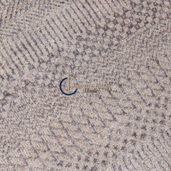 Ethereal Gray Symphony – Hand-Knotted Wool Silk Carpet of Minimal Elegance - Image 5